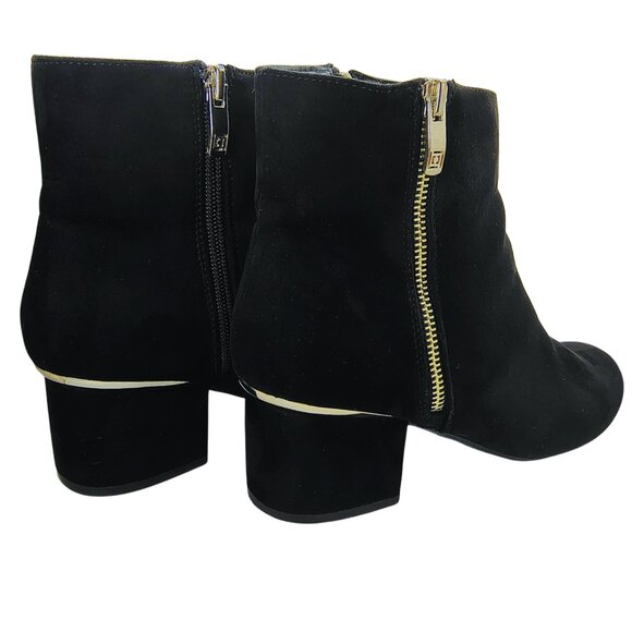 Liz Claiborne Goldie Black Block Heel Booties 8.5 | Zip Ankle Boots - Picture 8 of 9